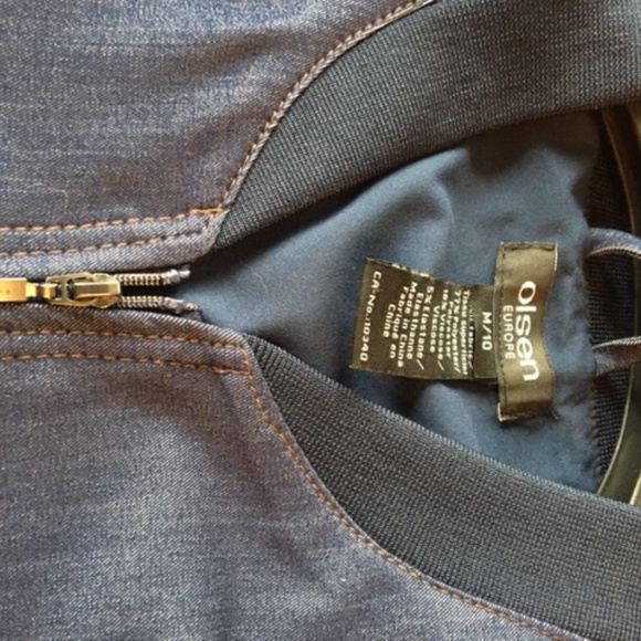 NWOT Olsen Europe Blue Bomber jacket unworn sz M/10 - Picture 7 of 14